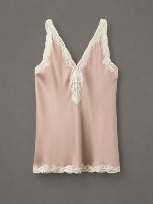 Amazing Lace Romantic Satin Top new, Mango, white and beige, size M
