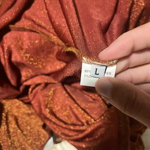 Dress new gold terracotta metallic, size L
