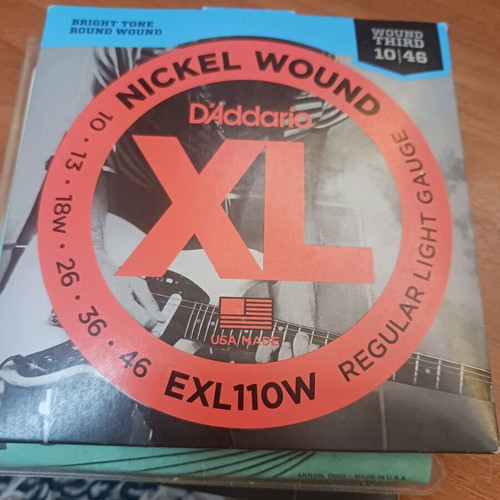D'Addario EXL110W Guitar Strings 10-46 Wound Third New