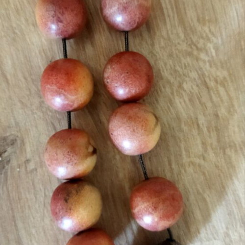 Silver Komboloi with 23 authentic apple coral beads, like new