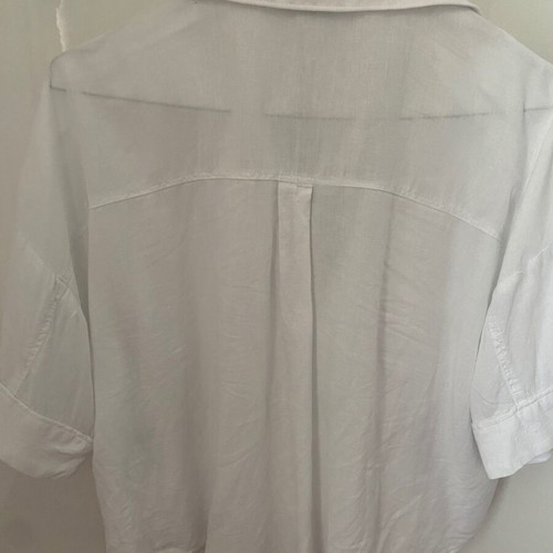 Zara cotton shirt short sleeve medium white like new