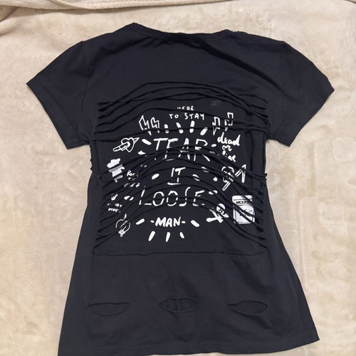 Womens black Amo&Roma t-shirt size L/XL in good condition