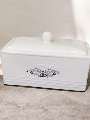 Porcelain bread box with lid, new, 31x18x13 cm