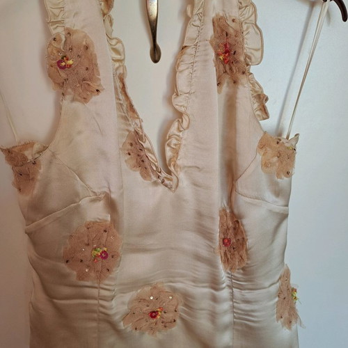 Γυναικείο τοπ Moda Per Duo μεταχειρισμένο, μπεζ εξώπλατο