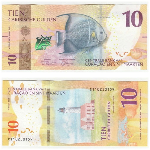 Curaçao & St Martin 10 Gulden 2025 banknote new, fish design