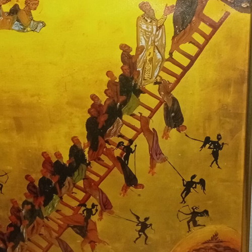 Byzantine Icon The Ladder of St John on Canvas New