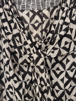 Parabita women's dress like new, geometric pattern, beige and brown, size L