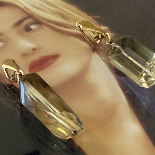 Smoky Quartz Earrings vintage, like new