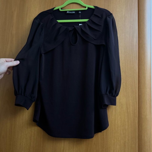 7th Avenue airy blouse new, black, size M