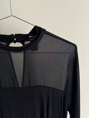 H&M black top with transparency used, long sleeve, size S