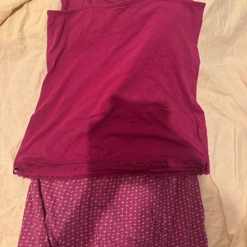 Esmara pajama set size M, like new, red with white dots