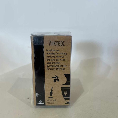 Collectible wooden spinning top, ancient Greek Lekythos vase