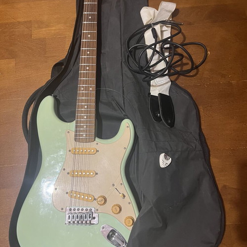Squier by Fender Bullet Stratocaster electric guitar, Surf Green, 2009