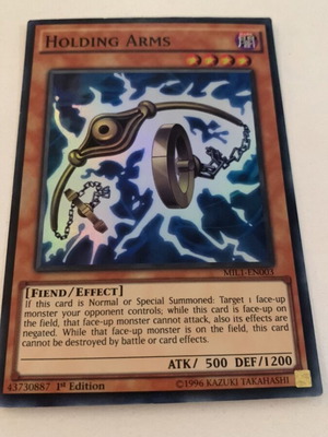 Holding Arms Mariks card like new, vintage Yu-Gi-Oh!