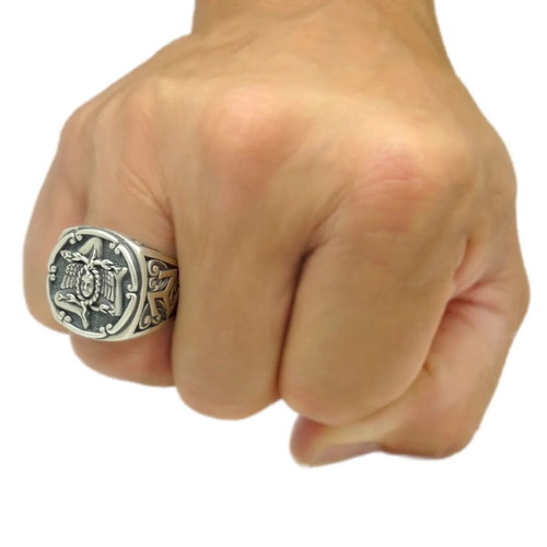 Medusa Triskelion Sicilian Sterling Silver 925 Handmade Ring new
