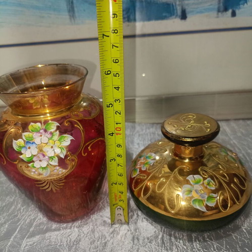 Old Bohemian decorative pieces used, set of 2 items