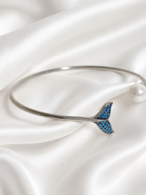 Handmade bracelet silver 925 with zircon and pearl