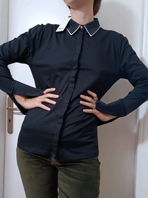 Black cotton Mango shirt new, size M