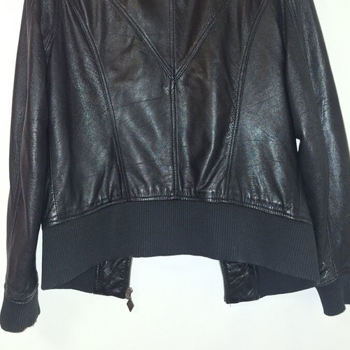 Leather jacket Pull & Bear used, black, size L