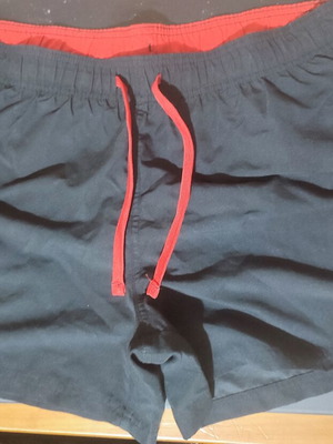 Men's swimwear size L like new, black and red