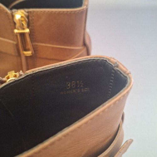 Tod's brown leather flat ankle boots, women's 38.5