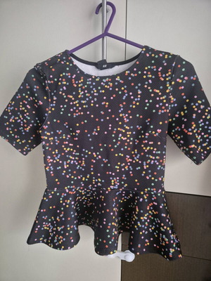 H&M Black Short-Sleeve Top New, Size XS
