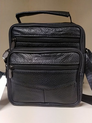 Borsellino leather shoulder bag new, black