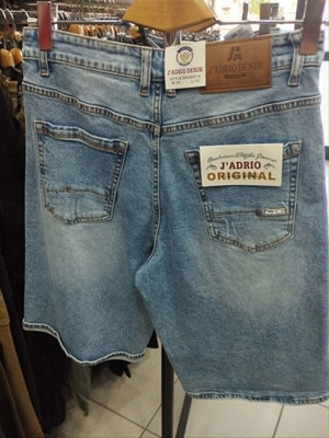 Men's denim bermuda shorts elastic with light abrasions