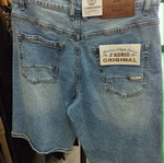 Men's denim bermuda shorts elastic with light abrasions