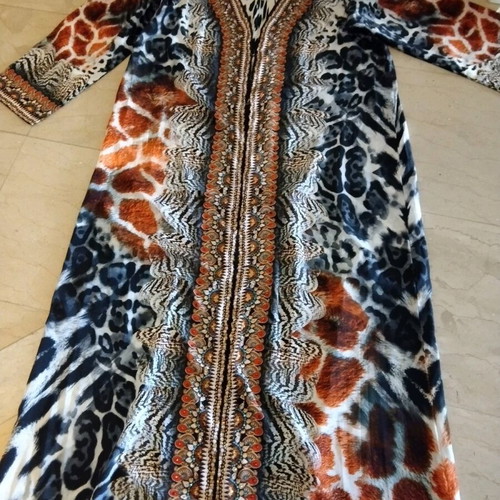 Caftan dress medium like new with unique pattern and color combinations