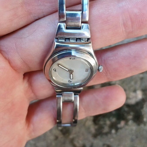 Swatch Irony wristwatch like new, silver, women's