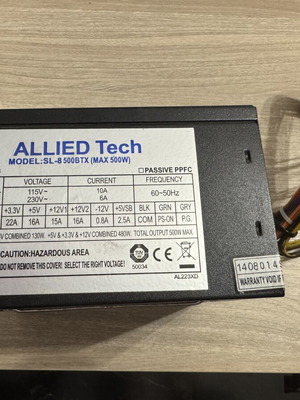 Allied Tech SL-8 500BTX τροφοδοτικό 500W