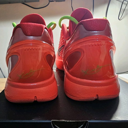 Kobe 6 Reverse Grinch Nike athletic shoes new, size 45, red