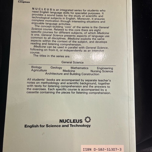 Nucleus English for Science and Technology Medicine by Tony O'Brien like new