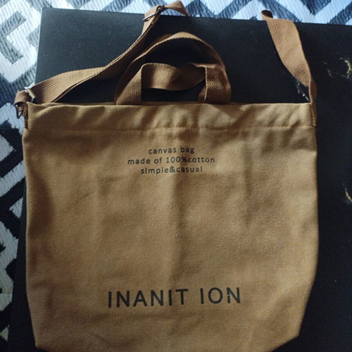 Canvas bag, medium size, brown, soft, crossbody or handheld