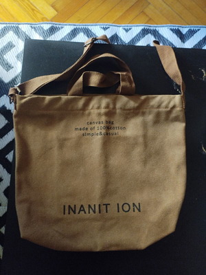 Canvas bag, medium size, brown, soft, crossbody or handheld
