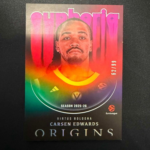 2025-26 Origins Euroleague Carsen Edwards Euphoria Bronze card /99 #18