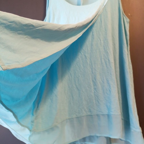 Addition Elle plus size sleeveless top new, turquoise chiffon hem