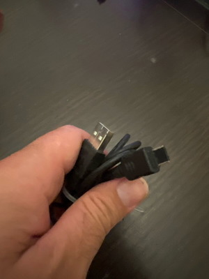 USB to Micro-USB Charging and Data Cable used, black