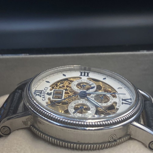 Carucci Skeleton automatic men's wristwatch CA57-1124