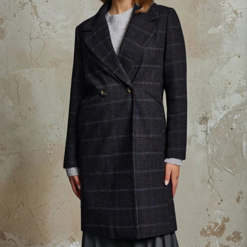 Sinsay checked coat XL grey with blue new