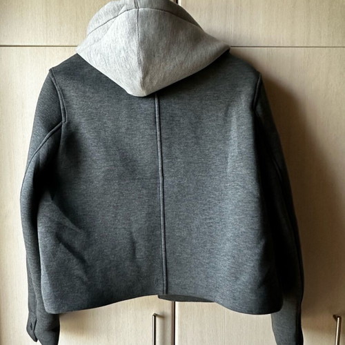 Zara jacket hoodie like new, grey with detachable hood