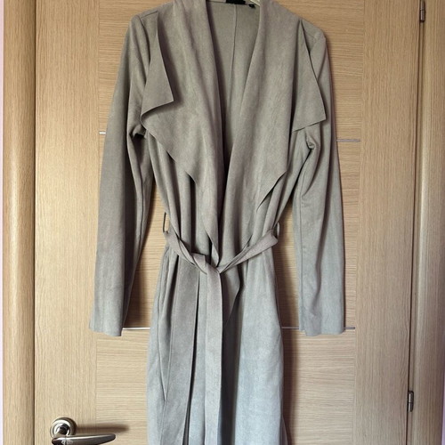 Women's gray suede trench coat with belt like new
