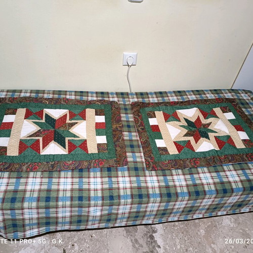 Patchwork quilt like new 220×210 cm with 2 pillowcases