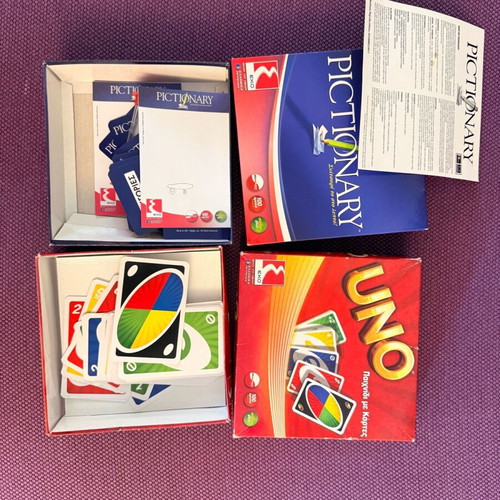 Uno & Pictionary board games used