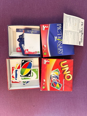 Uno & Pictionary board games used