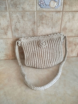 Handmade knitted women's crossbody bag new with long strap