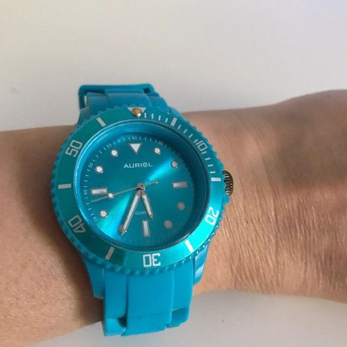 Auriol Unisex wristwatch used, turquoise