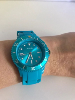 Auriol Unisex wristwatch used, turquoise