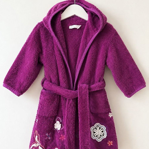 Zara Home purple bathrobe size 84-97 cm like new with embroidered details
